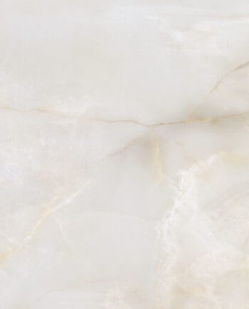 Polierte Bodenfliese aus Feinsteinzeug in Marmoroptik Onix Cream, 60x120 cm, 10,5 mm, Creme