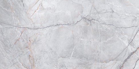 Matte Bodenfliese aus Feinsteinzeug in Marmoroptik Silver Heels, 60x120 cm, 8 mm, Grau, R9