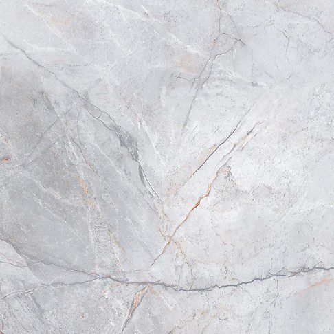 Matte Bodenfliese aus Feinsteinzeug in Marmoroptik Silver Heels, 60x60 cm, 8 mm, Grau, R9