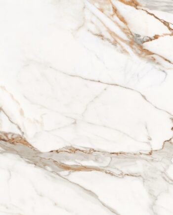 Matte Bodenfliese aus Feinsteinzeug in Marmoroptik Calacatta White, 60x120 cm, 8 mm, Weiß