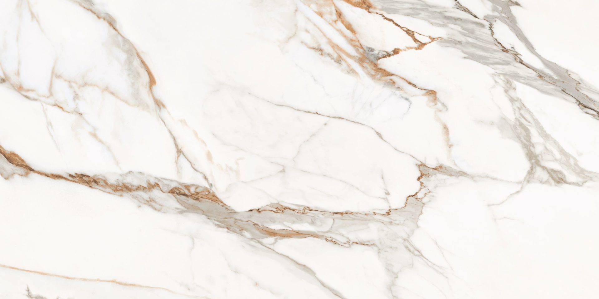 Matte Bodenfliese aus Feinsteinzeug in Marmoroptik Calacatta White, 60x120 cm, 8 mm, Weiß