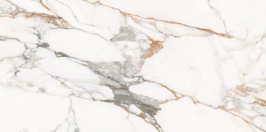 164298-2 Matte Bodenfliese aus Feinsteinzeug in Marmoroptik Calacatta White, 60x120 cm, 8 mm, Weiß – 2