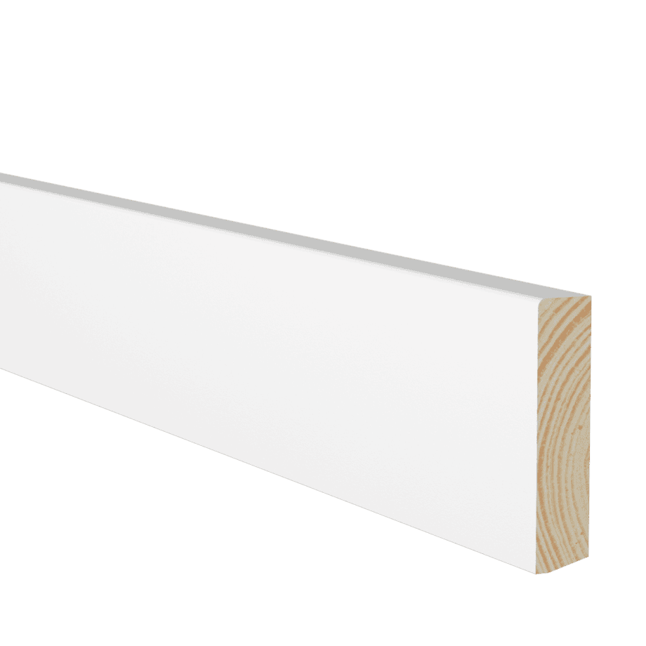 Sockelleiste Kiefer weiss lackiert, 21x95x2700 mm