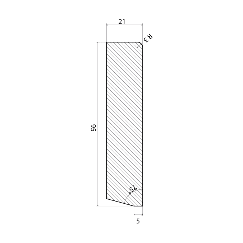Sockelleiste Kiefer weiss lackiert, 21x95x2700 mm – 2