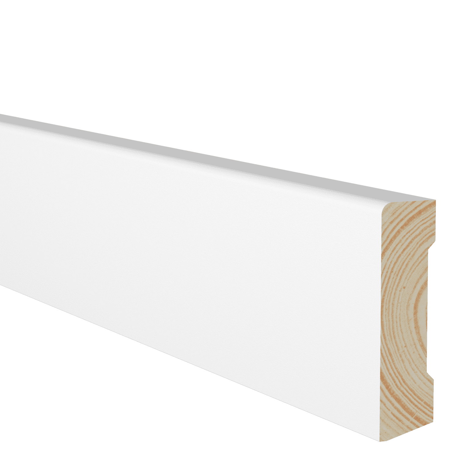 Sockelleiste Kiefer weiss lackiert, 15x58x2700 mm