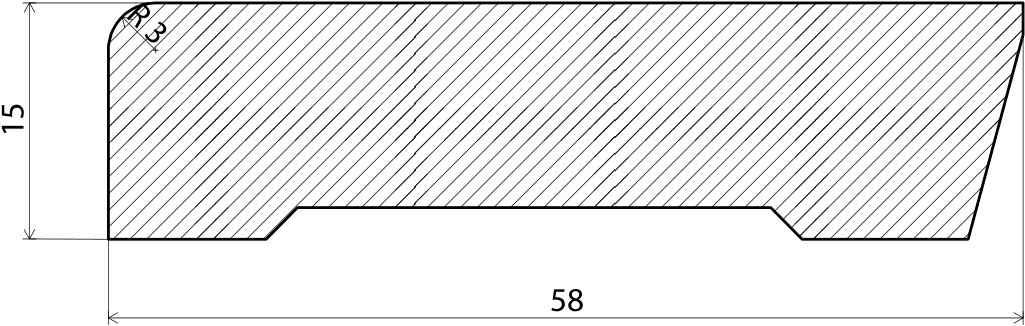 Sockelleiste Kiefer weiss lackiert, 15x58x2700 mm – 2