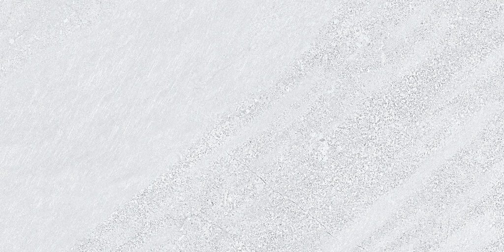 Matte Bodenfliese aus Feinsteinzeug in Steinoptik Kliff White, 30x60 cm, 9 mm, Weiß, R9