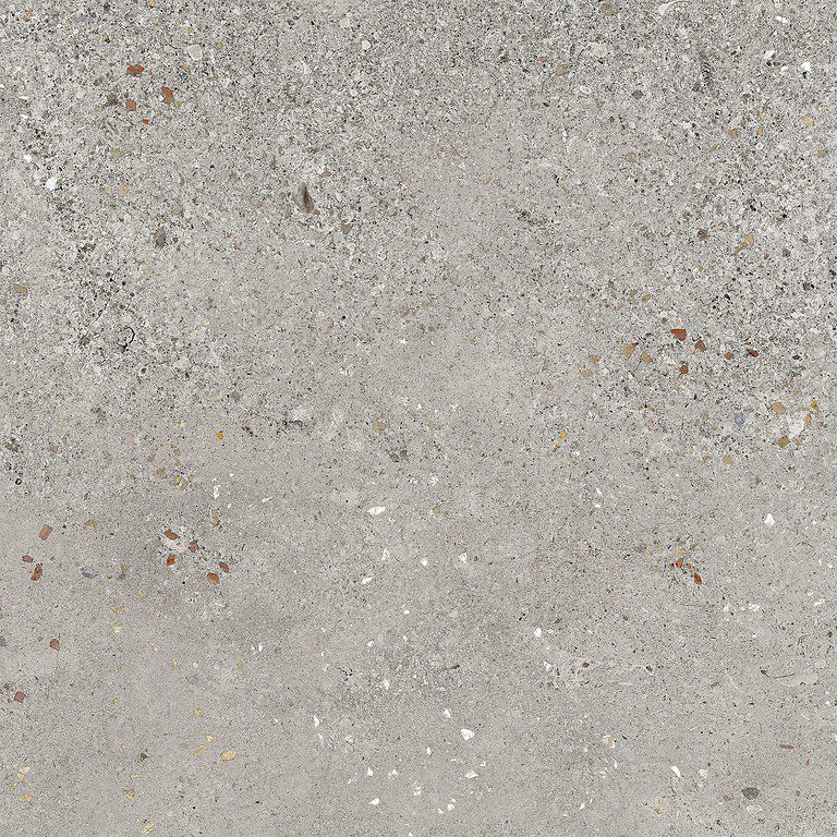 Matte Bodenfliese aus Feinsteinzeug in Steinoptik Rialto Grey, 60x60 cm, 8 mm, Grau, R9