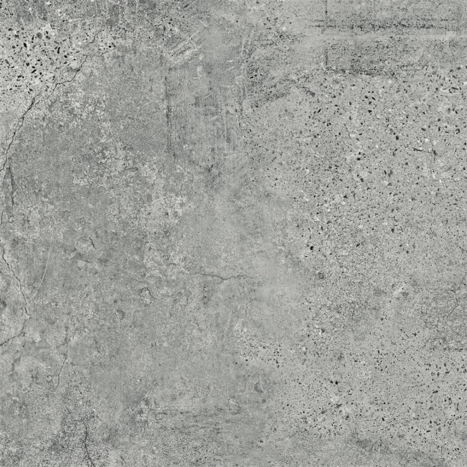 Matte Bodenfliese aus Feinsteinzeug in Betonoptik Newstone Grey, 80x80 cm, 8 mm, Grau, R10