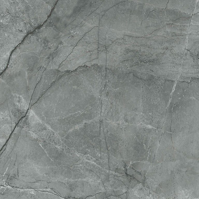 Matte Bodenfliese aus Feinsteinzeug in Marmoroptik Silver Graphite, 60x60 cm, 8 mm, Graphitgrau, R9