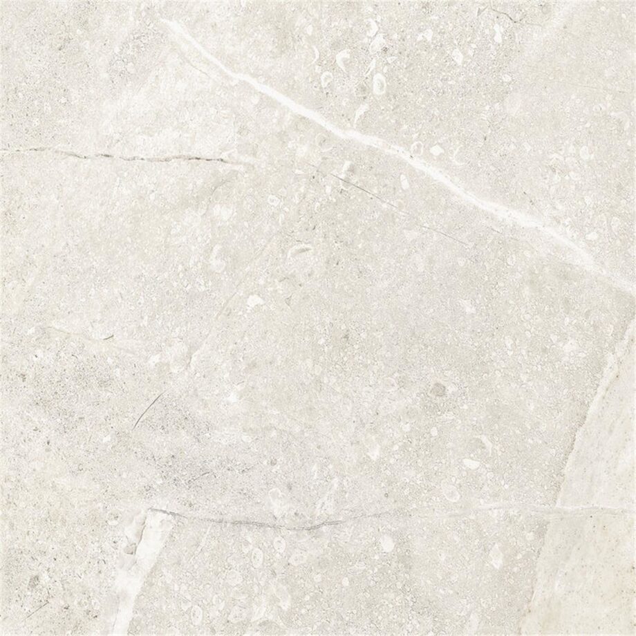 Matte Bodenfliese aus Feinsteinzeug in Marmoroptik Arianne Almond, 60x60 cm, 9 mm, Mandelbeige