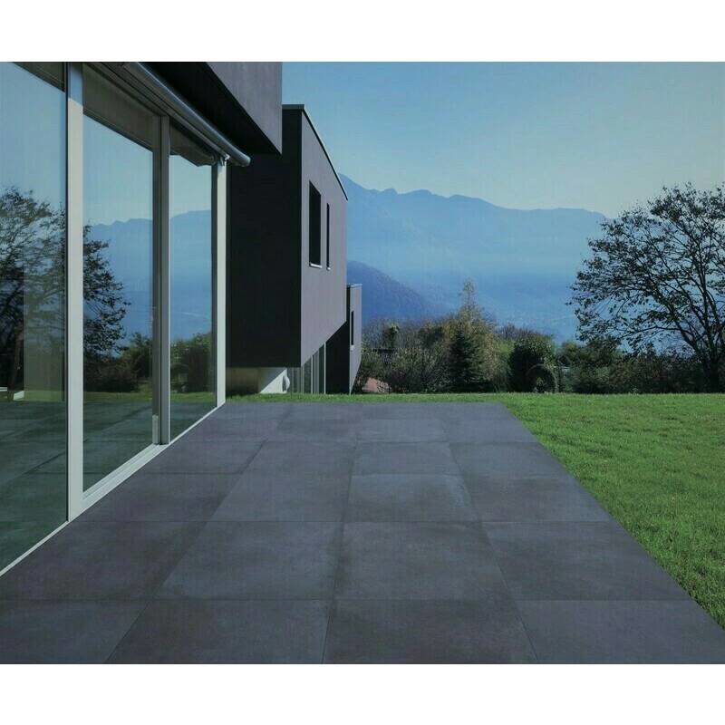 Terrassenplatte aus Feinsteinzeug in Steinoptik Slate Stone Grey, 60x60 cm, 20 mm, Grau, R11 – 2