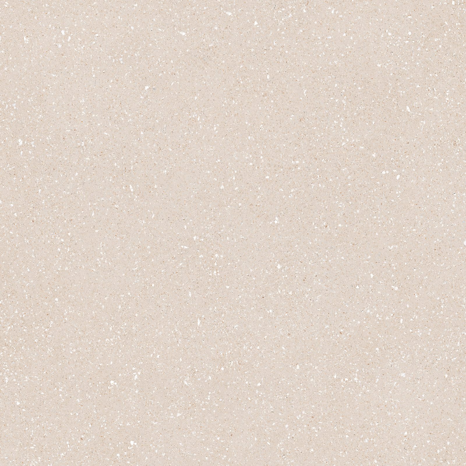 Matte Bodenfliese aus Feinsteinzeug in Terrazzo-Optik Tau Sassy Cream, 90x90 cm, Creme, R10, rektifiziert