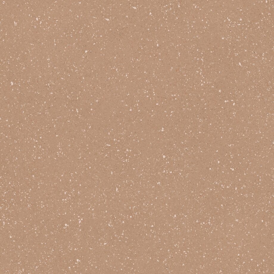 017.090.0084.14236-1 Matte Bodenfliese aus Feinsteinzeug in Terrazzo-Optik Tau Sassy Terracota, 90x90 cm, Terrakotta, R10, rektifiziert