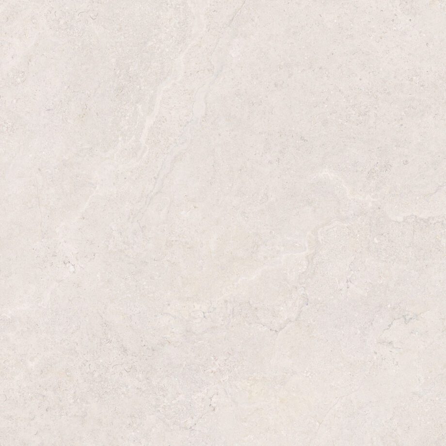 017.120.0108.15205-1 Matte Bodenfliese aus Feinsteinzeug in Steinoptik Tau Dorset White, 120x120 cm, 9 mm, Weiß, rektifiziert