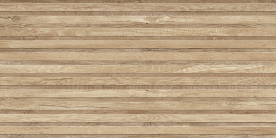 017.250.0036.13703-1 Wandfliese aus Feinsteinzeug in Holzoptik mit Relief Tau Eternal Roble, 60x120 cm, Eiche, rektifiziert