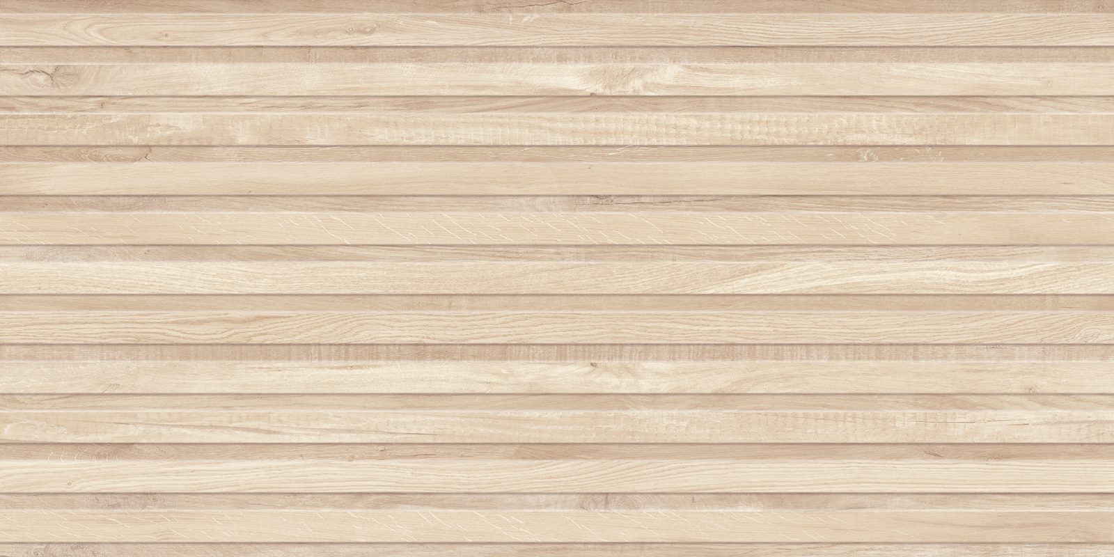 Wandfliese aus Feinsteinzeug in Holzoptik mit Relief Tau Eternal Haya, 60x120 cm, Buche, rektifiziert