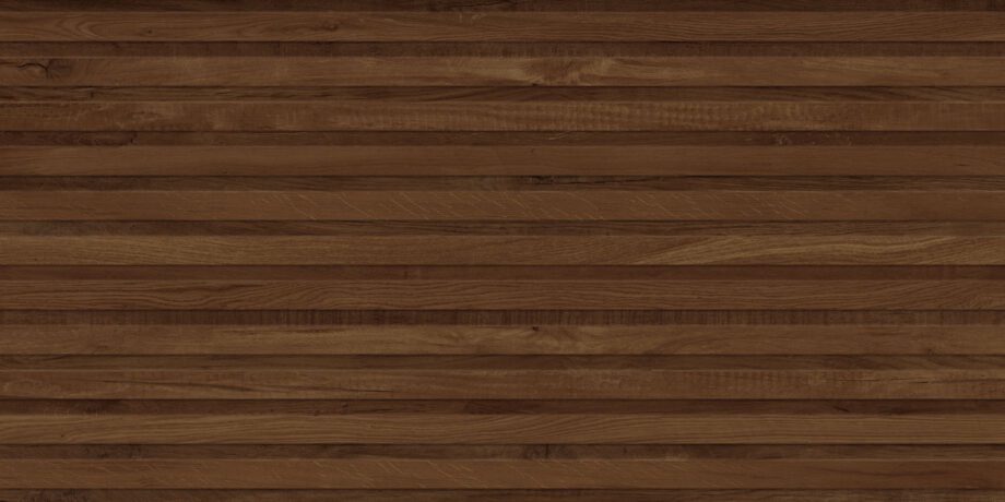 017.250.0701.13703-1 Wandfliese aus Feinsteinzeug in Holzoptik mit Relief Tau Eternal Teka, 60x120 cm, Teak, rektifiziert