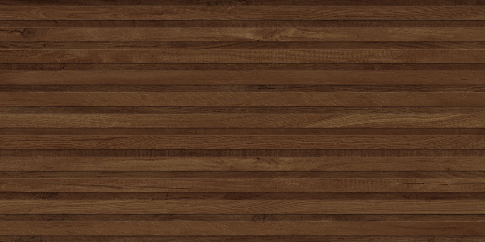 Wandfliese aus Feinsteinzeug in Holzoptik mit Relief Tau Eternal Teka, 60x120 cm, Teak, rektifiziert