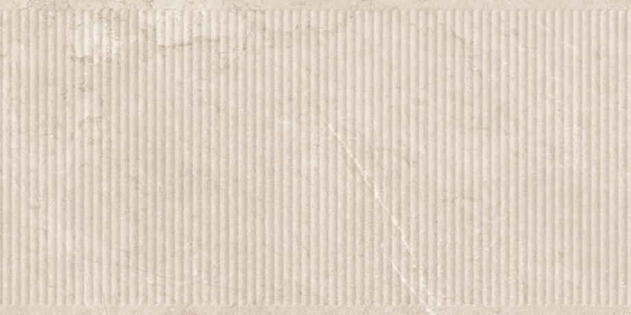 017.250.0313.16740-1 Feinsteinzeug-Wandfliese in Steinoptik mit Relief Tau Lithos Relief Linen, 60x120 cm, Leinenbeige, R10, rektifiziert