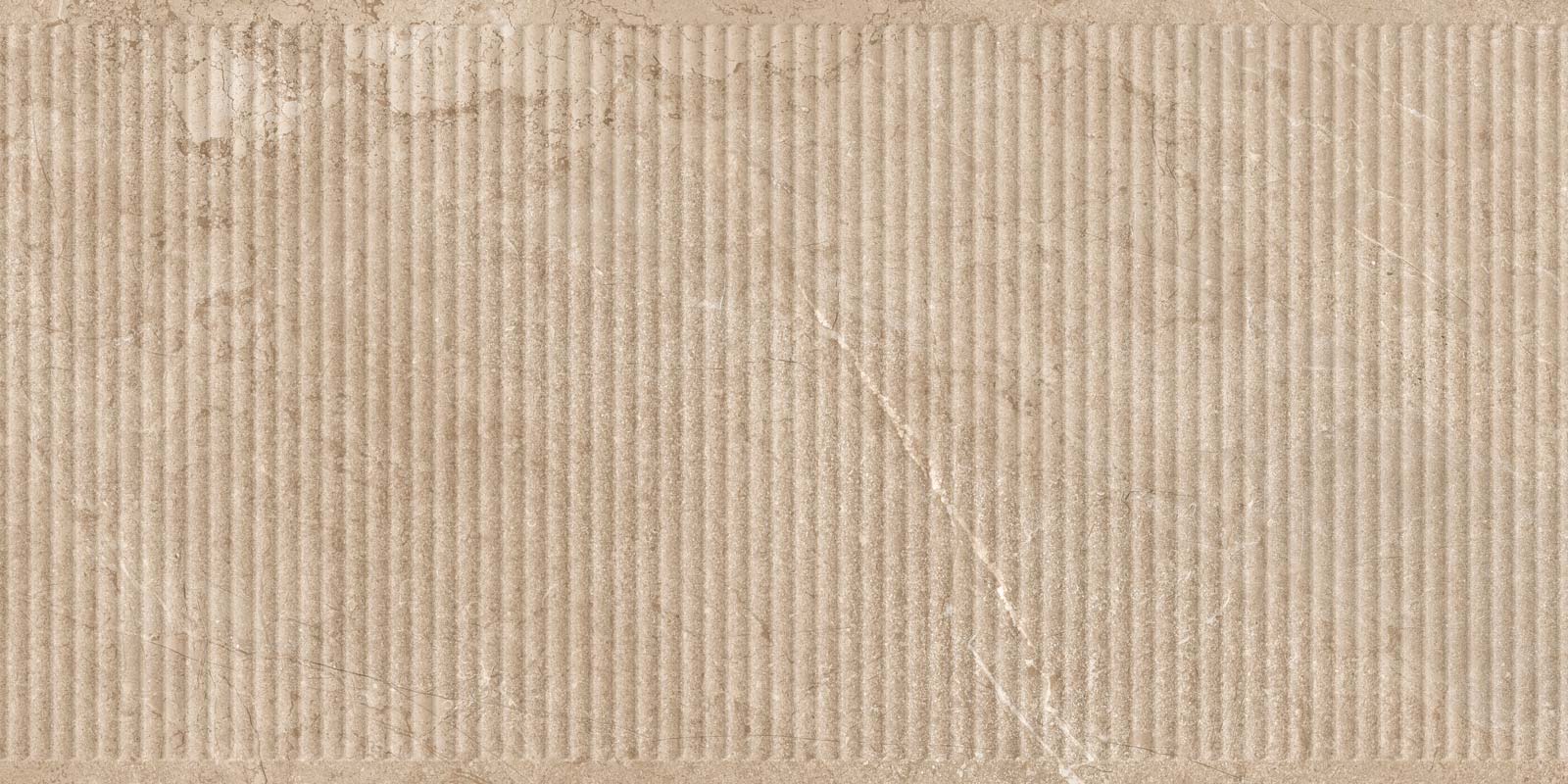 Feinsteinzeug-Wandfliese in Steinoptik mit Relief Tau Lithos Relief Sand, 60x120 cm, Sandbeige, R10, rektifiziert