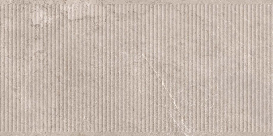 017.250.0169.16740-1 Feinsteinzeug-Wandfliese in Steinoptik mit Relief Tau Lithos Relief Pearl, 60x120 cm, Perlgrau, R10, rektifiziert