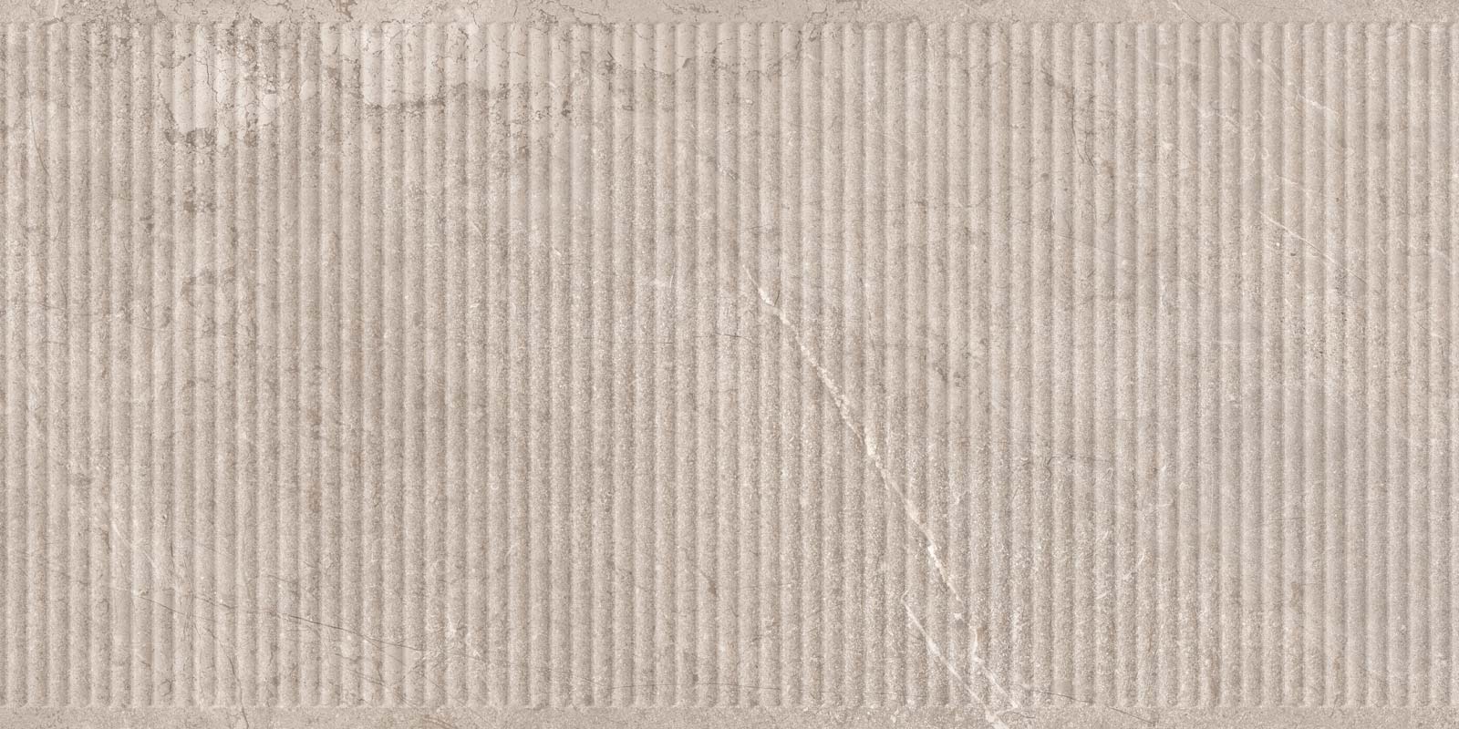 Feinsteinzeug-Wandfliese in Steinoptik mit Relief Tau Lithos Relief Pearl, 60x120 cm, Perlgrau, R10, rektifiziert