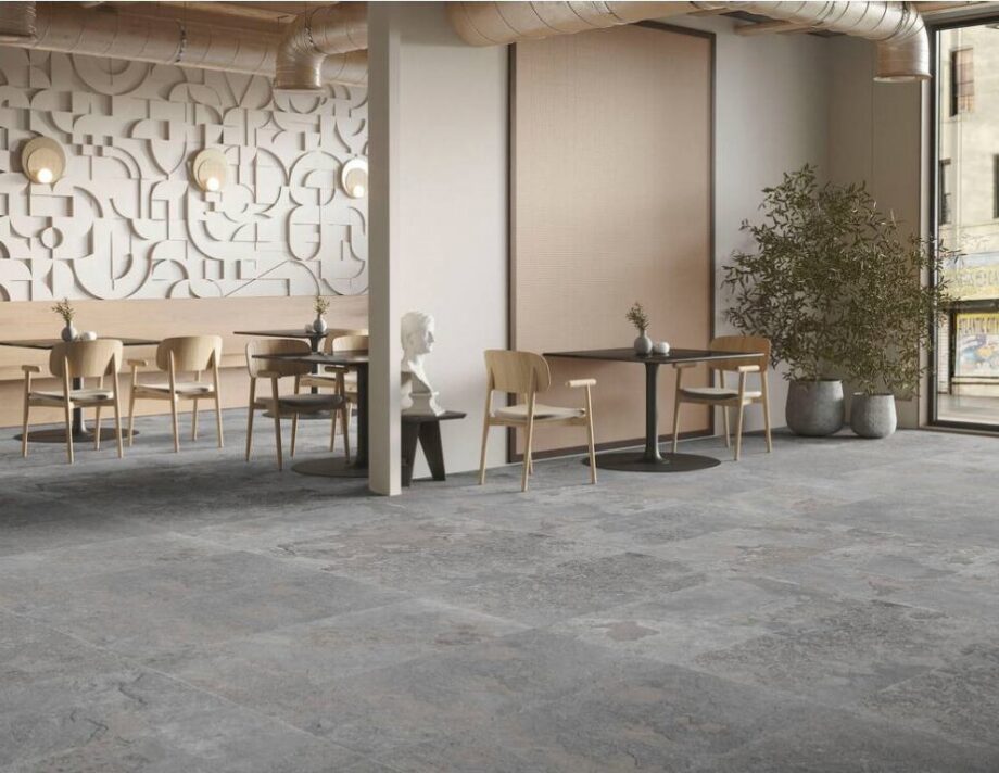 177729-2 Strukturierte Bodenfliese aus Feinsteinzeug in Steinoptik Arven Almond, 60x120 cm, 9 mm, Mandelbeige, R10 – 2