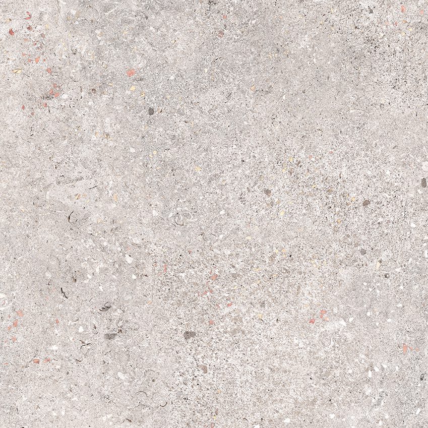 Matte Bodenfliese aus Feinsteinzeug in Steinoptik Rocket Stone Grey, 61x61 cm, 8 mm, Grau, R9