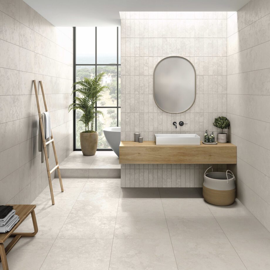 Matte Bodenfliese aus Feinsteinzeug in Steinoptik Aurea Beige, 60x60 cm, 10 mm, Beige, R10 – 2