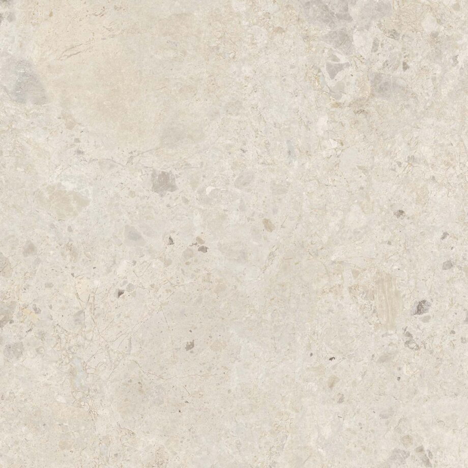 Matte Bodenfliese aus Feinsteinzeug in Steinoptik Tau Qatar White, 60x60 cm, 9 mm, Weiß, rektifiziert