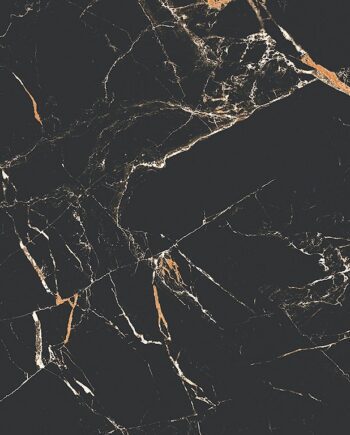 Matte Bodenfliese aus Feinsteinzeug in Marmoroptik Marie Show Black, 60x60 cm, 8 mm, Schwarz