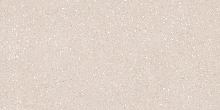017.869.0163.14236-1 Matte Bodenfliese aus Feinsteinzeug in Terrazzo-Optik Tau Sassy Cream, 60x120 cm, 10,5 mm, Creme, R10, rektifiziert