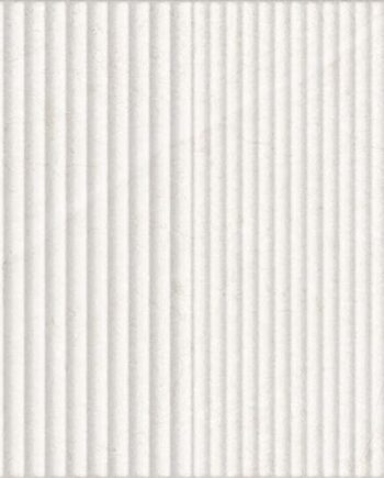 Keramik-Wandfliese in Steinoptik mit Relief Tau Lithos Wall Relief White, 30x90 cm, 8,7 mm, Weiß, rektifiziert