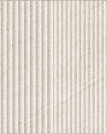 Keramik-Wandfliese in Steinoptik mit Relief Tau Lithos Wall Relief Linen, 30x90 cm, 8,7 mm, Leinenbeige, rektifiziert