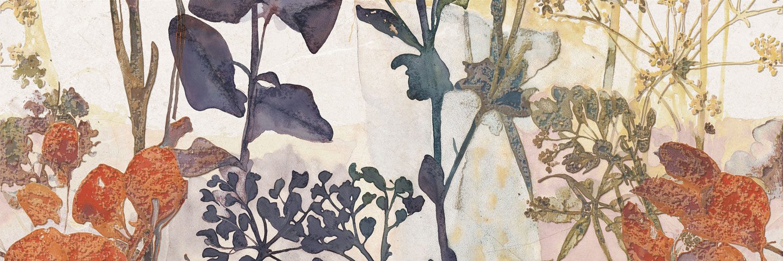 Dreiteiliges Dekor-Wandbild aus Keramik Tau Lithos Wall Poppy, 90x90 cm, mehrfarbig
