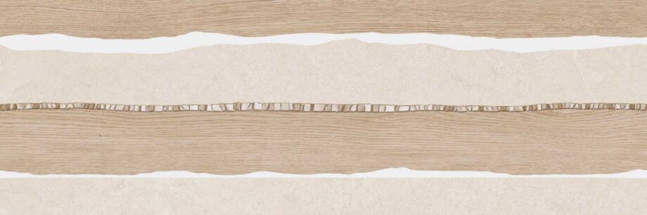 032.896.0313.03047-1 Dekor-Wandfliese aus Keramik Tau Lithos Wall Brading Linen, 30x90 cm, Leinenbeige