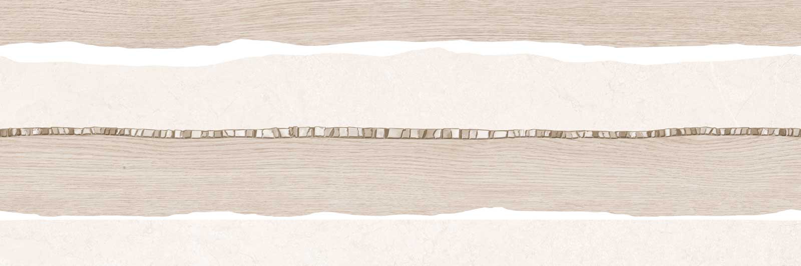Dekor-Wandfliese aus Keramik Tau Lithos Wall Brading White, 30x90 cm, Weiß
