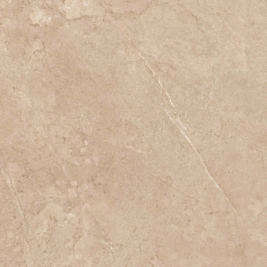 033.120.0119.16603-1 Seidenglänzende Bodenfliese aus Feinsteinzeug in Steinoptik Tau Lithos Polisoft Sand, 120x120 cm, 9 mm, Sandbeige, rektifiziert