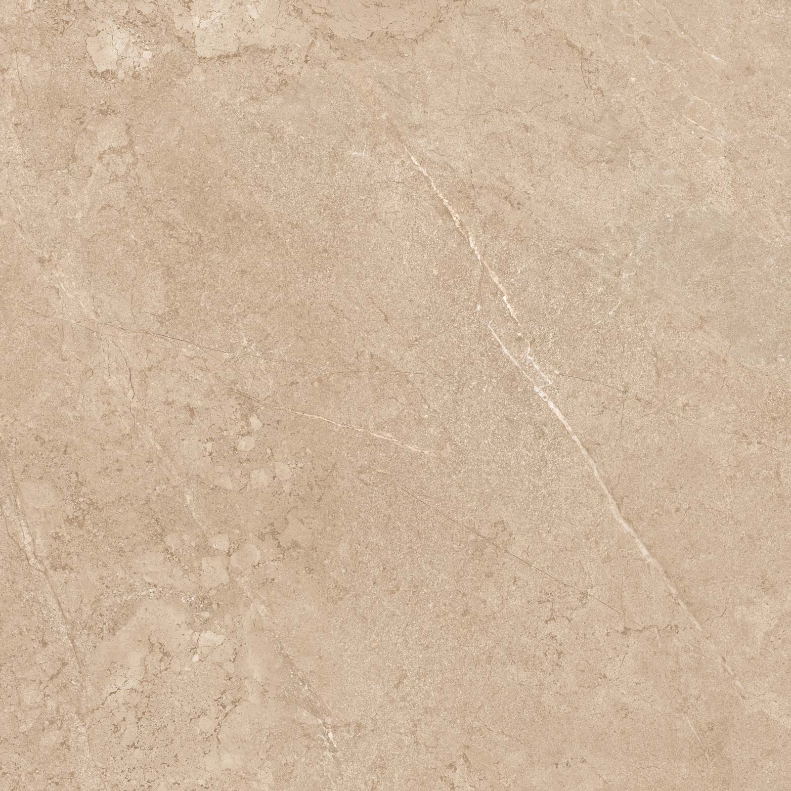 Seidenglänzende Bodenfliese aus Feinsteinzeug in Steinoptik Tau Lithos Polisoft Sand, 120x120 cm, 9 mm, Sandbeige, rektifiziert