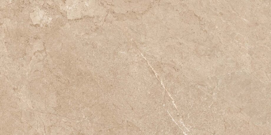 033.869.0119.16603-1 Seidenglänzende Bodenfliese aus Feinsteinzeug in Steinoptik Tau Lithos Polisoft Sand, 60x120 cm, 10,5 mm, Sandbeige, rektifiziert