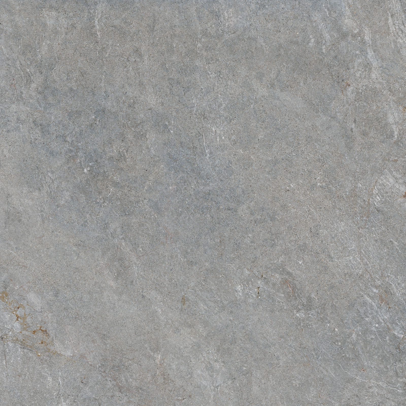 Matte Bodenfliese aus Feinsteinzeug in Steinoptik Tau Caribbean Silver, 90x90 cm, Silbergrau, rektifiziert