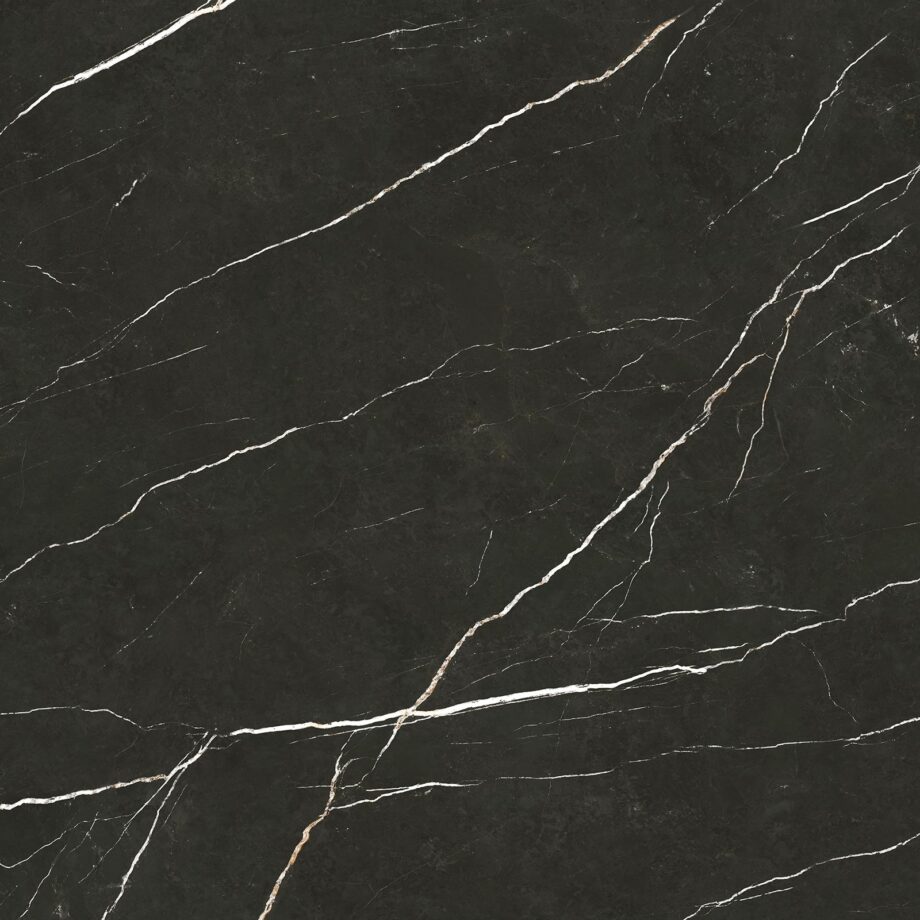 035.120.0157.09213-1 Matte Bodenfliese aus Feinsteinzeug in Marmoroptik Tau Elite Black, 120x120 cm, 9 mm, Schwarz, R10, rektifiziert