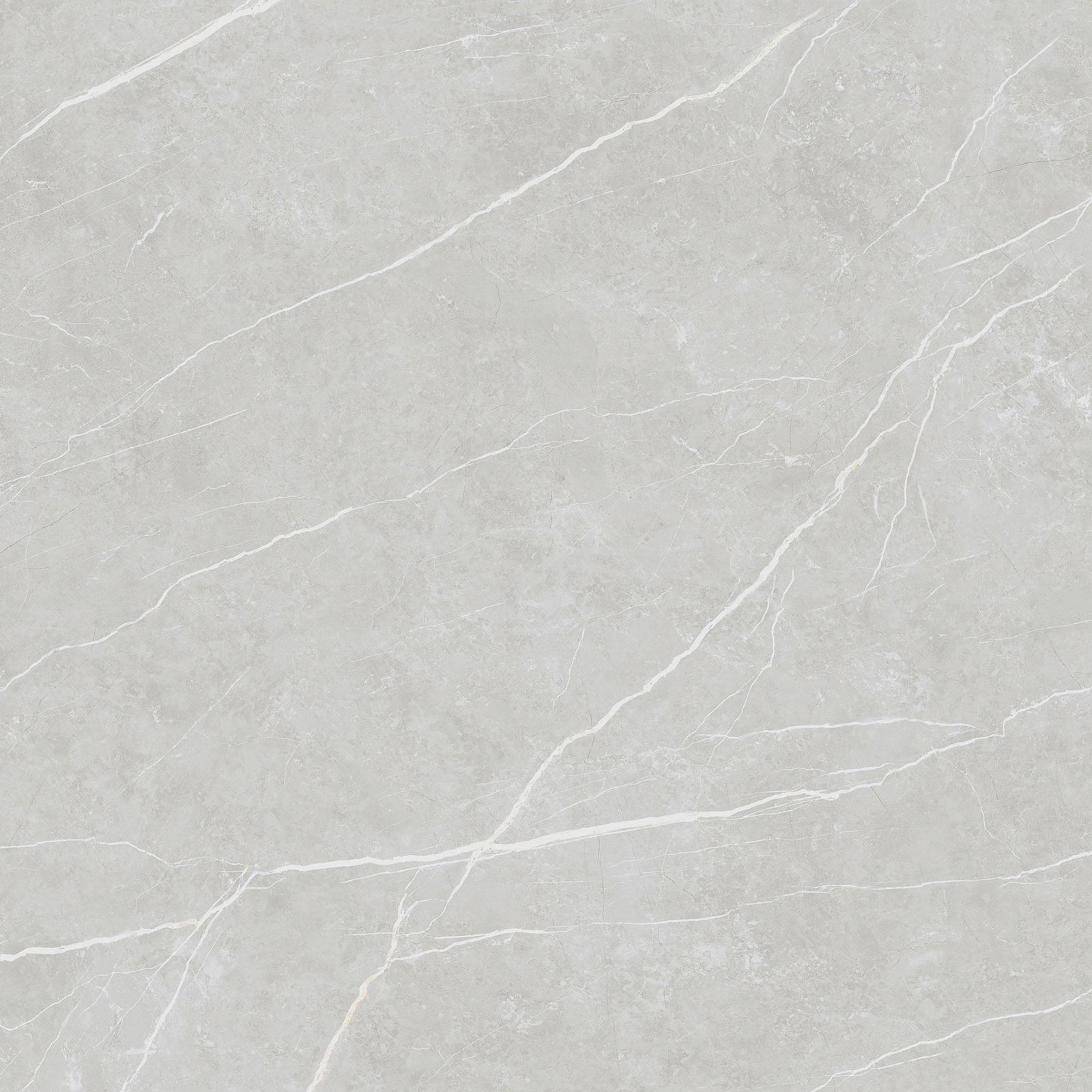 Matte Bodenfliese aus Feinsteinzeug in Marmoroptik Tau Elite Silver, 120x120 cm, 9 mm, Silbergrau, R10, rektifiziert