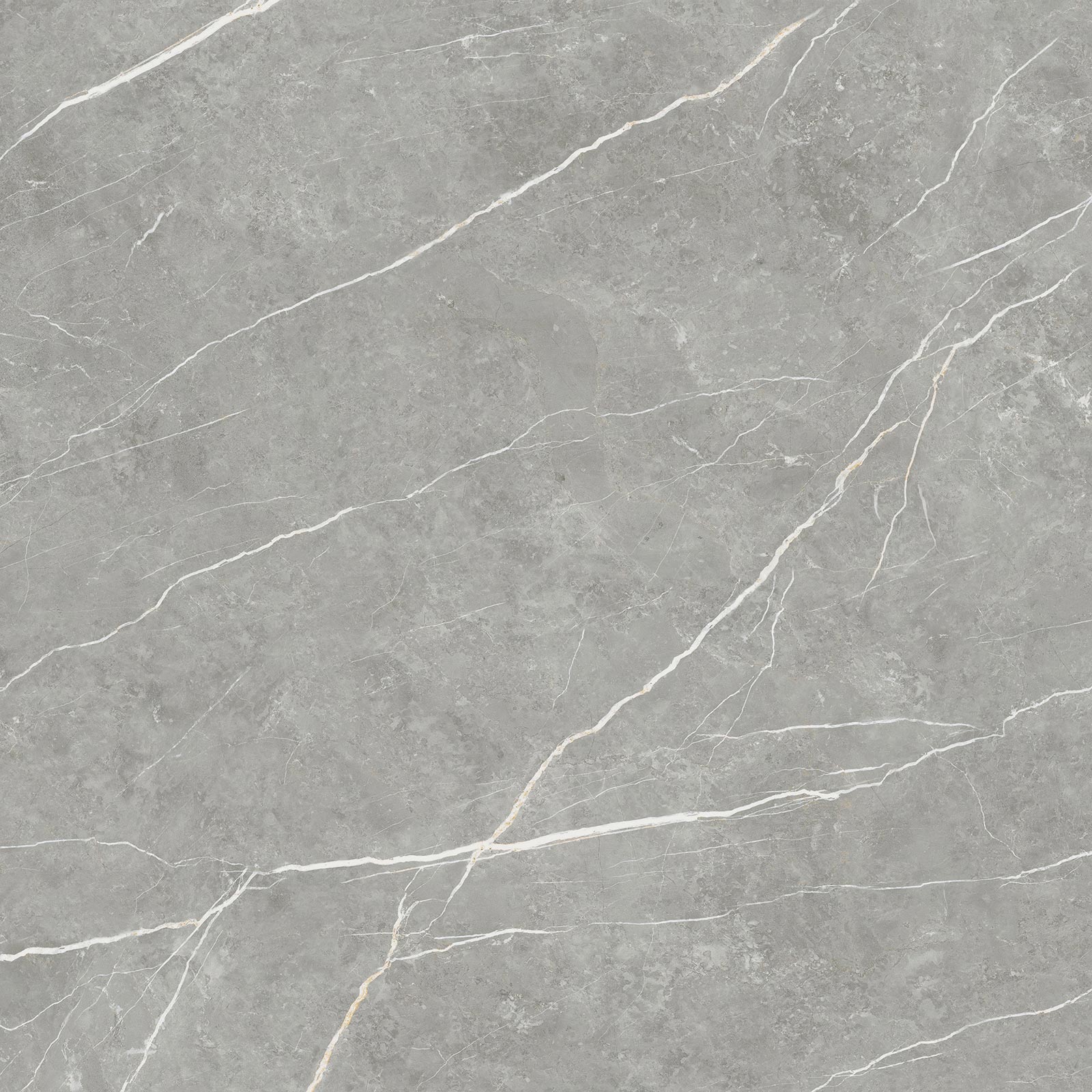 Matte Bodenfliese aus Feinsteinzeug in Marmoroptik Tau Elite Gray, 120x120 cm, 9 mm, Grau, R10, rektifiziert