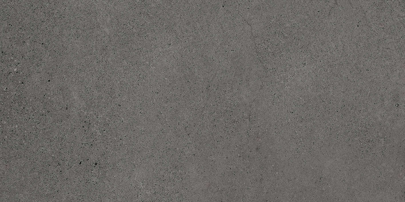 Matte Bodenfliese aus Feinsteinzeug in Betonoptik Tau Integra Graphite, 30x60 cm, 9 mm, Graphitgrau, R10, rektifiziert