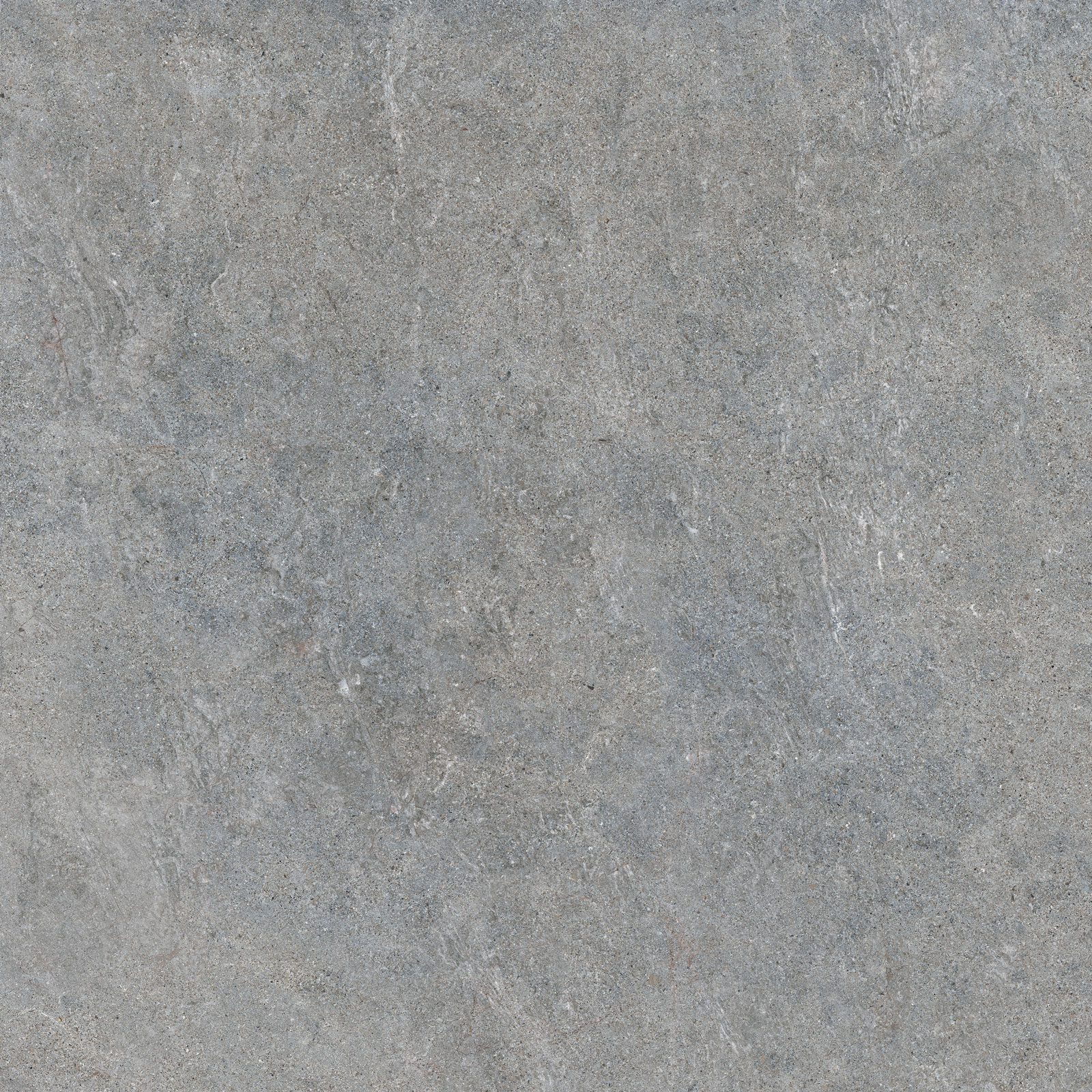 Matte Bodenfliese aus Feinsteinzeug in Steinoptik Tau Caribbean Silver, 60x60 cm, 9 mm, Silbergrau, rektifiziert