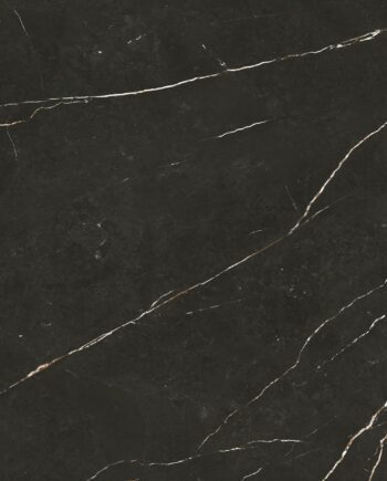 Matte Bodenfliese aus Feinsteinzeug in Marmoroptik Tau Elite Black, 60x60 cm, 9 mm, Schwarz, R10, rektifiziert
