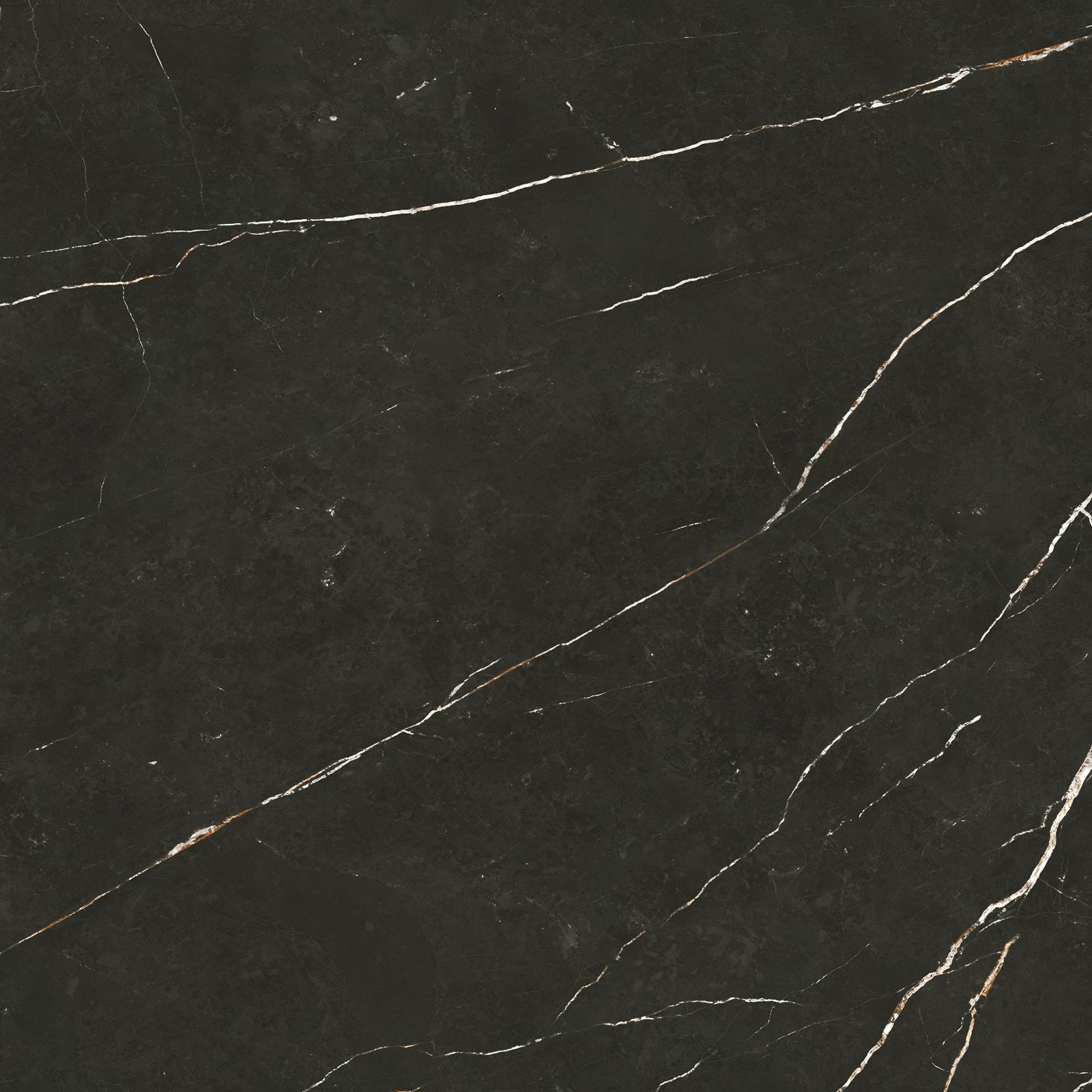 Matte Bodenfliese aus Feinsteinzeug in Marmoroptik Tau Elite Black, 60x60 cm, 9 mm, Schwarz, R10, rektifiziert