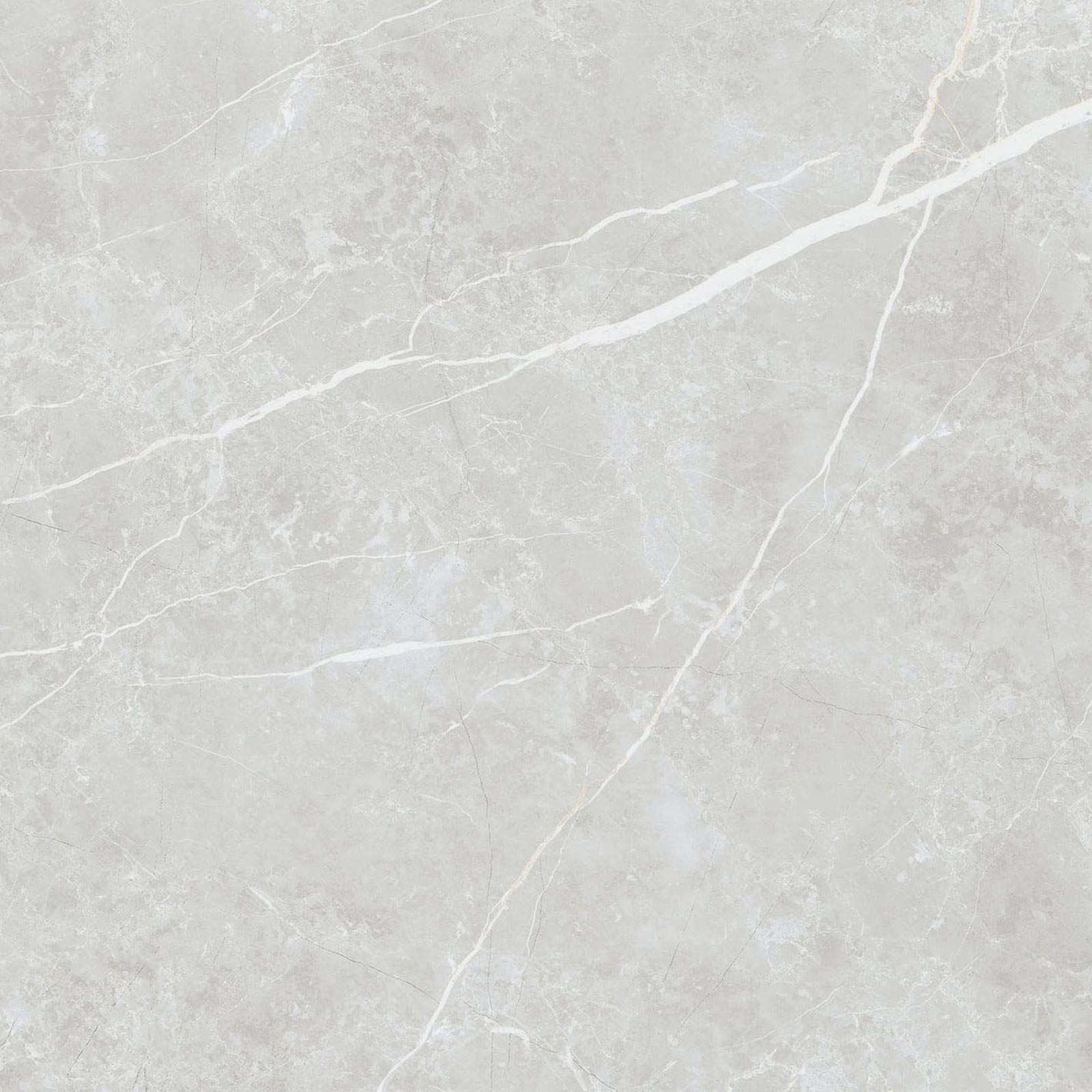 Matte Bodenfliese aus Feinsteinzeug in Marmoroptik Tau Elite Silver, 60x60 cm, 9 mm, Silbergrau, R10, rektifiziert